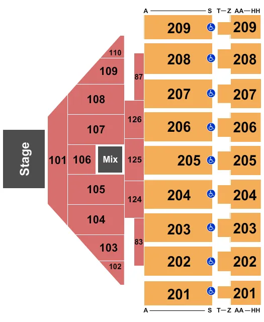 seating chart for Alerus Center - Theatre 2 - eventticketscenter.com