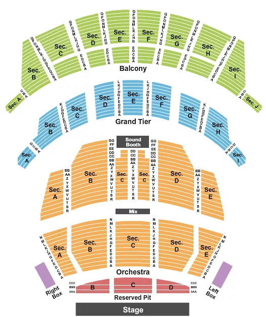 seating chart for Altria Theater - Richmond - Endstage Reserved Pit - eventticketscenter.com