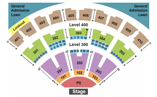 seating chart for Budweiser Stage - Toronto - Endstage GA Pit 3 - eventticketscenter.com