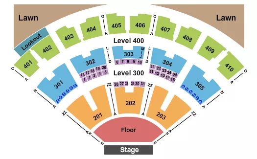 seating chart for Budweiser Stage - Toronto - Thirty Seconds to Mars - eventticketscenter.com