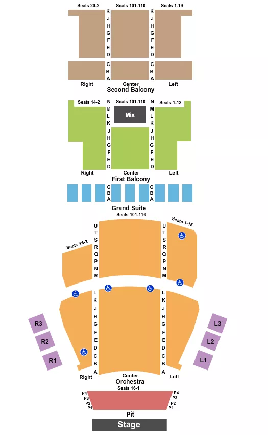 seating chart for Carolina Theatre - Durham - Endstage Pit 3 - eventticketscenter.com