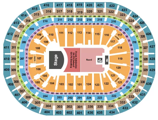 seating chart for Centre Bell - Mumford & Sons - eventticketscenter.com