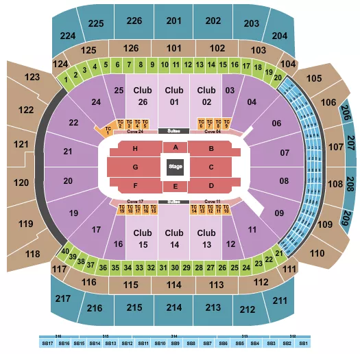 seating chart for Climate Pledge Arena - Center Stage 5 - eventticketscenter.com