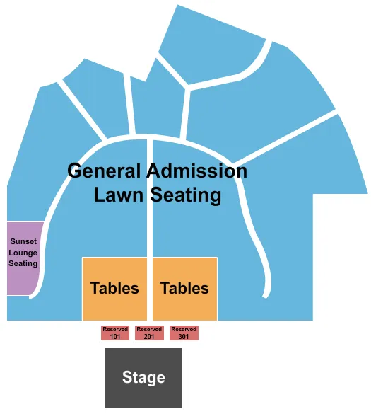 seating chart for Conner Prairie Amphitheatre - Reserved & Tables - eventticketscenter.com