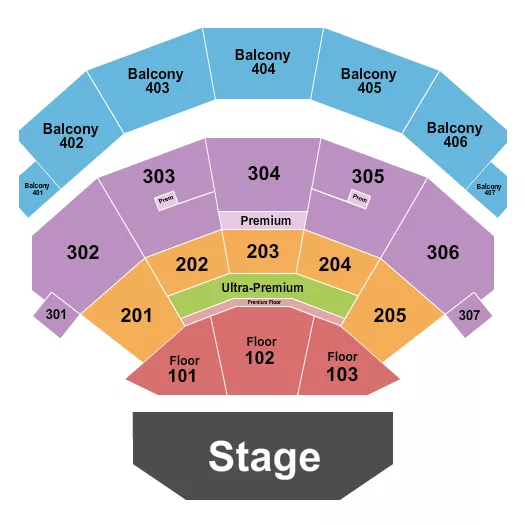 seating chart for Dolby Live at Park MGM - Endstage 3 - eventticketscenter.com