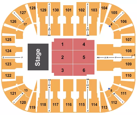 seating chart for EagleBank Arena - Endstage 3 - eventticketscenter.com