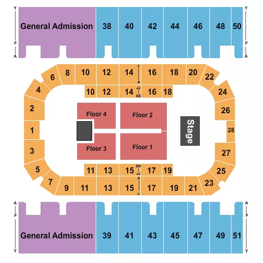 seating chart for First Interstate Arena - Gabriel Iglesias - eventticketscenter.com