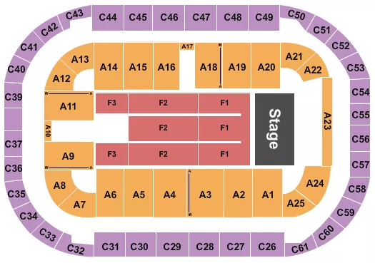 seating chart for Arena At Ford Idaho Center - Endstage Floor 2 - eventticketscenter.com