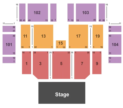seating chart for Lake Tahoe Amphitheatre at Caesars Republic - End Stage - eventticketscenter.com