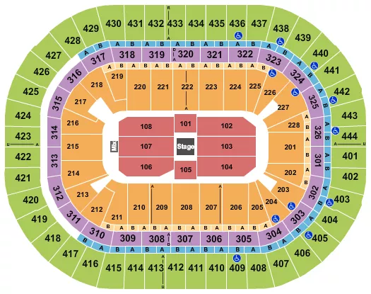 seating chart for Honda Center - Center Stage 2 - eventticketscenter.com