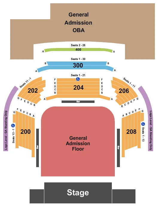seating chart for House Of Blues - Las Vegas - Endstage GA - eventticketscenter.com