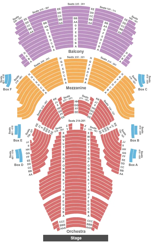 seating chart for Silva Concert Hall at Hult Center For The Performing Arts - Silva Concert Hall - End Stage - eventticketscenter.com
