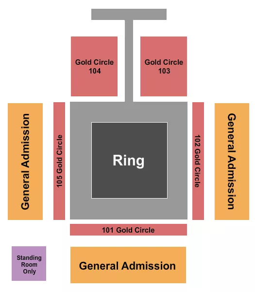 seating chart for Jacksonville Armory - WWE - eventticketscenter.com