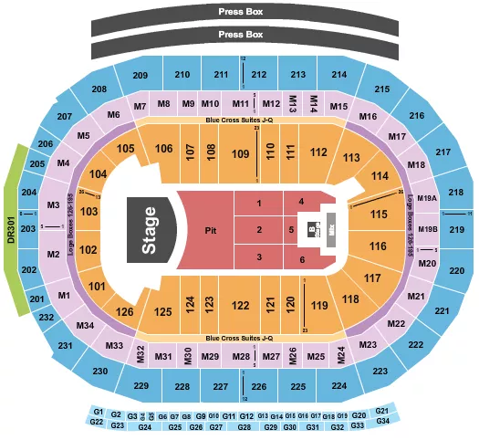 seating chart for Little Caesars Arena - Mumford & Sons - eventticketscenter.com