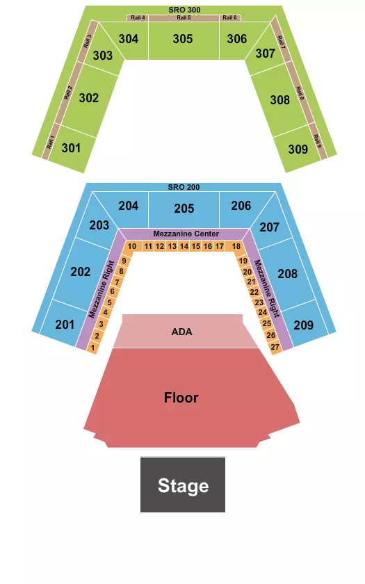 seating chart for MGM Music Hall at Fenway Park - Endstage Flr/ADA - eventticketscenter.com
