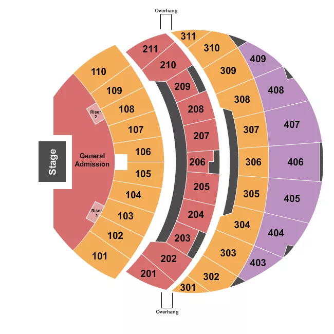 seating chart for Sphere - Endstage GA Risers - eventticketscenter.com