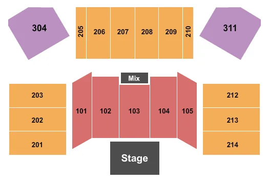seating chart for Hard Rock Live At Etess Arena - Endstage Reserved - eventticketscenter.com