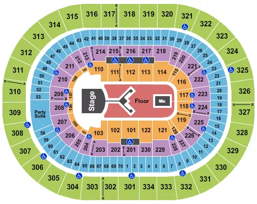 seating chart for Moda Center at the Rose Quarter - Shinedown - eventticketscenter.com