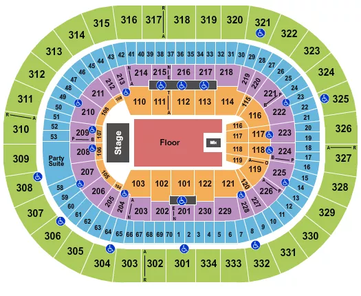 seating chart for Moda Center at the Rose Quarter - Tina Fey - eventticketscenter.com