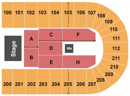seating chart for NRG Arena - Endstage 5 - eventticketscenter.com