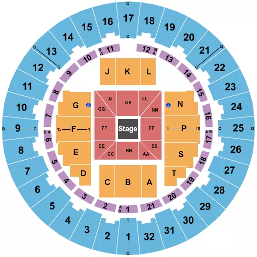 seating chart for Neal S. Blaisdell Center - Arena - Center Stage 3 - eventticketscenter.com