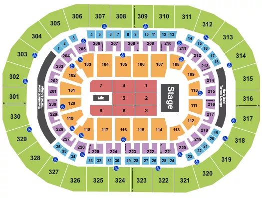 seating chart for Paycom Center - Endstage RSV - eventticketscenter.com