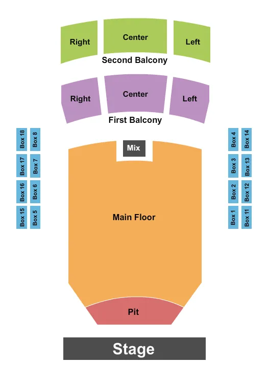 seating chart for Prairie Home Alliance Theater At Peoria Civic Center - Endstage 2 - eventticketscenter.com
