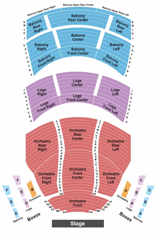 seating chart for Procter & Gamble Hall at Aronoff Center - End Stage - eventticketscenter.com