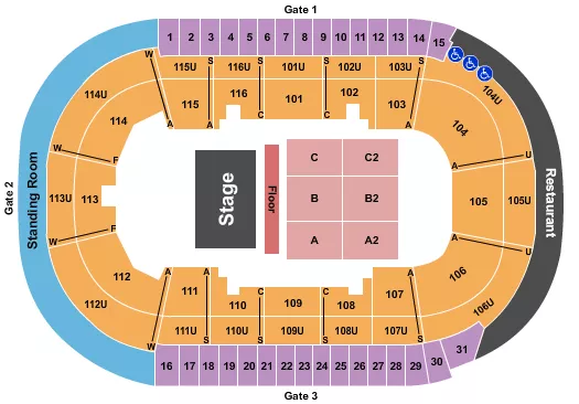 seating chart for Prospera Place - Half House 3 - eventticketscenter.com