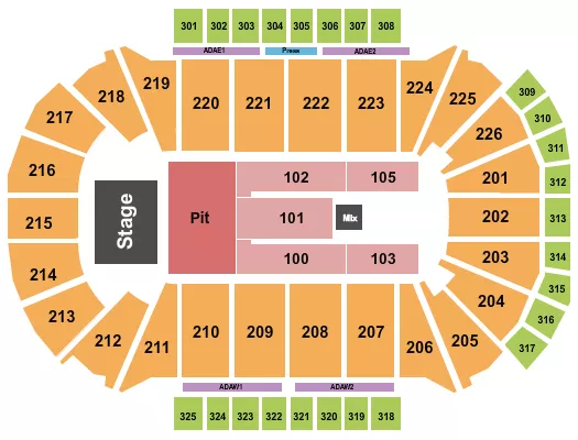 seating chart for Resch Center - Endstage GA Pit 2 - eventticketscenter.com
