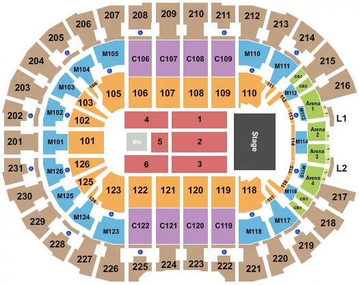 seating chart for Rocket Arena - The Eagles - eventticketscenter.com