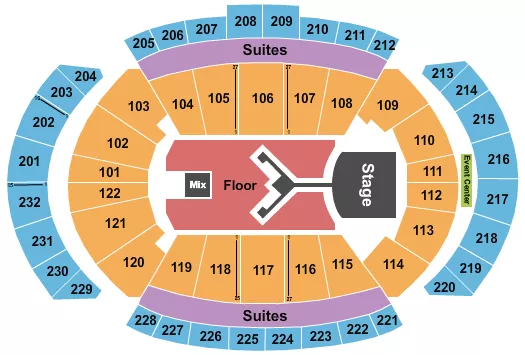 seating chart for T-Mobile Center - Shinedown - eventticketscenter.com