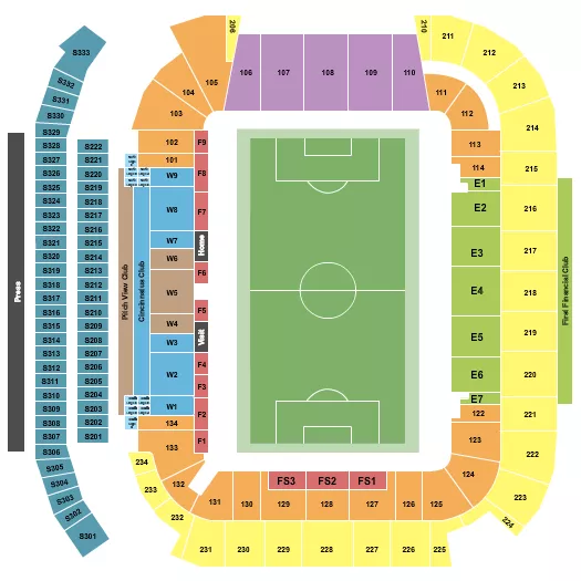seating chart for TQL Stadium - Soccer 2 - eventticketscenter.com
