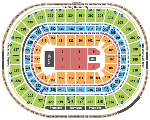 seating chart for United Center - Endstage 7 - eventticketscenter.com