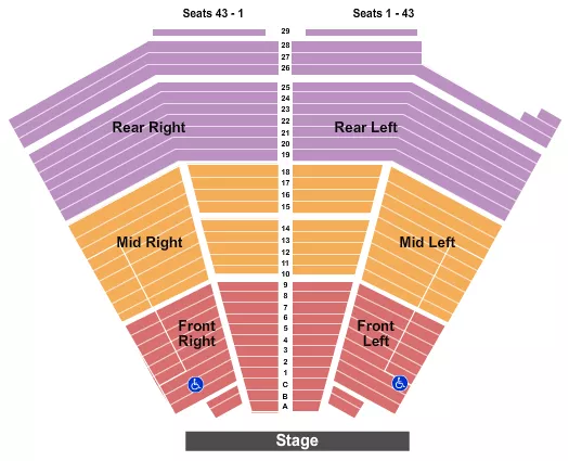 seating chart for Van Wezel Performing Arts Hall - Endstage 2 - eventticketscenter.com