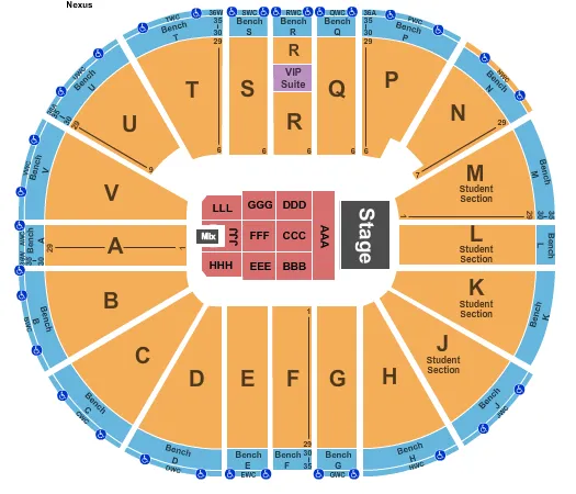 seating chart for Viejas Arena At Aztec Bowl - Trevor Noah 2 - eventticketscenter.com