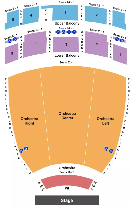 seating chart for Mark C. Smith Concert Hall at the Von Braun Center - Endstage Pit - eventticketscenter.com