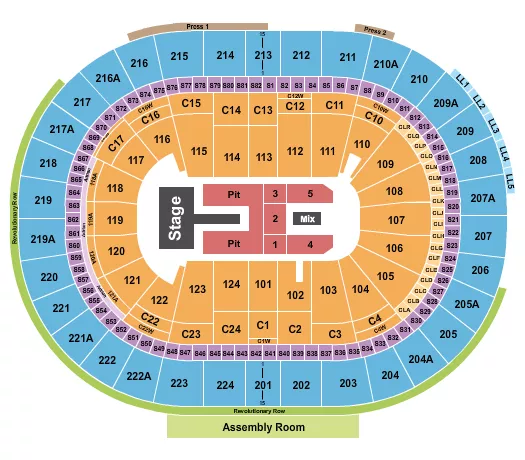 seating chart for Wells Fargo Center - PA - Laufey - eventticketscenter.com
